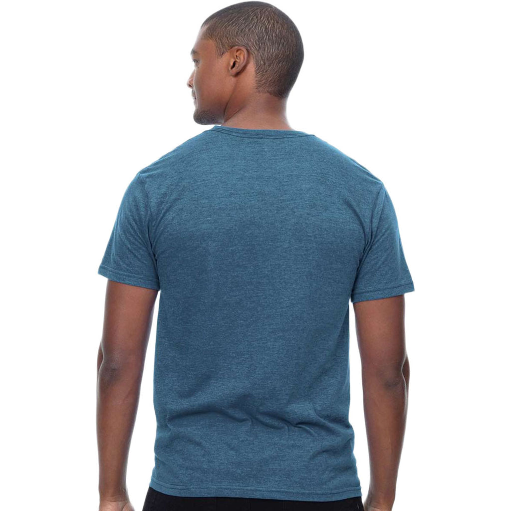 Threadfast Apparel Men's Heather Steel Blue Epic CVC T-Shirt