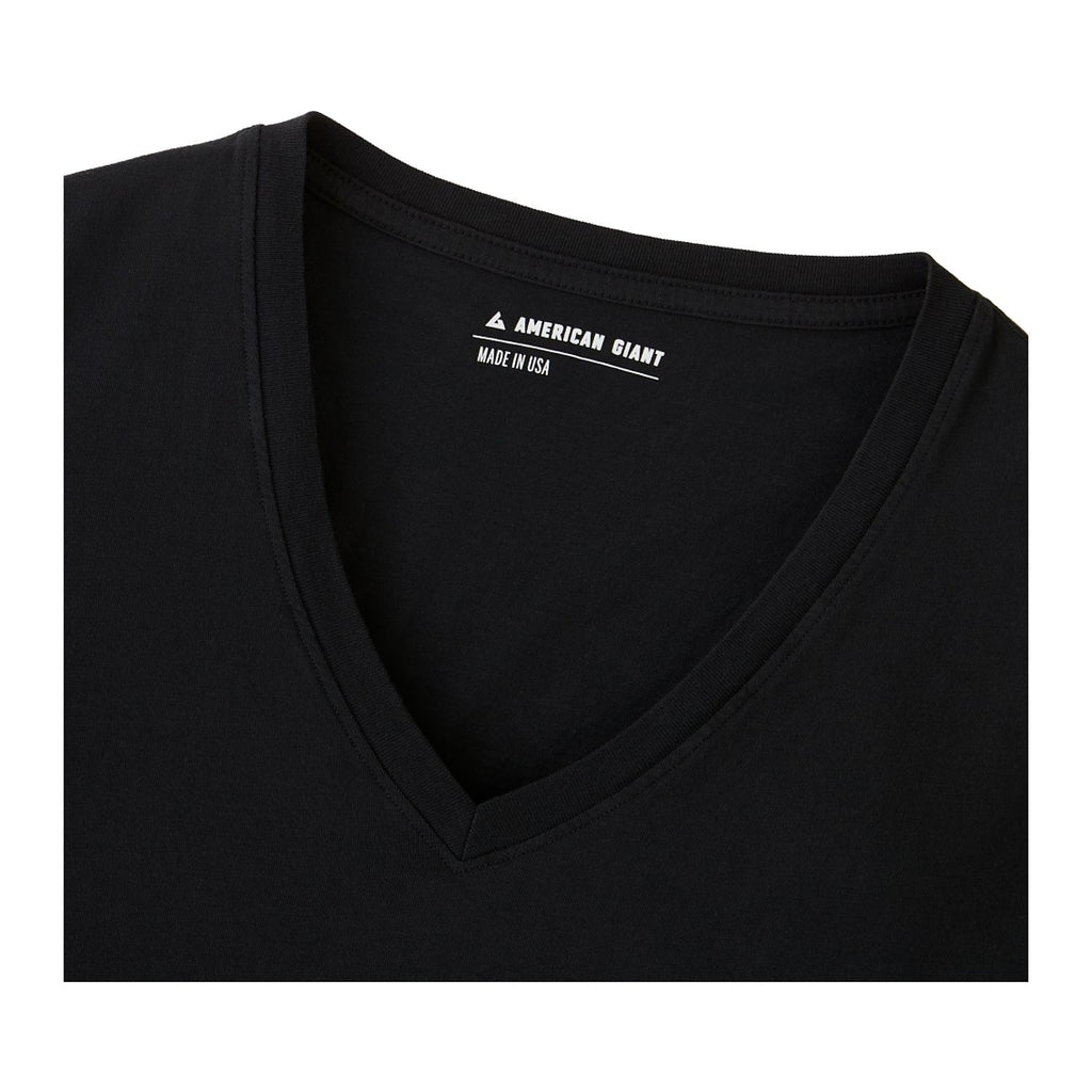 American Giant Women's Black Classic Cotton V-Neck T-Shirt