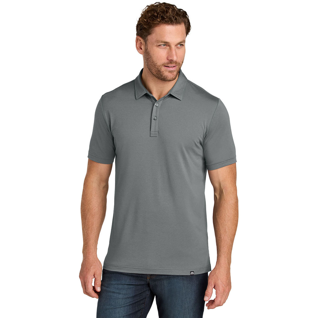 TravisMathew Men's Quiet Shade Grey Glenview Solid Polo