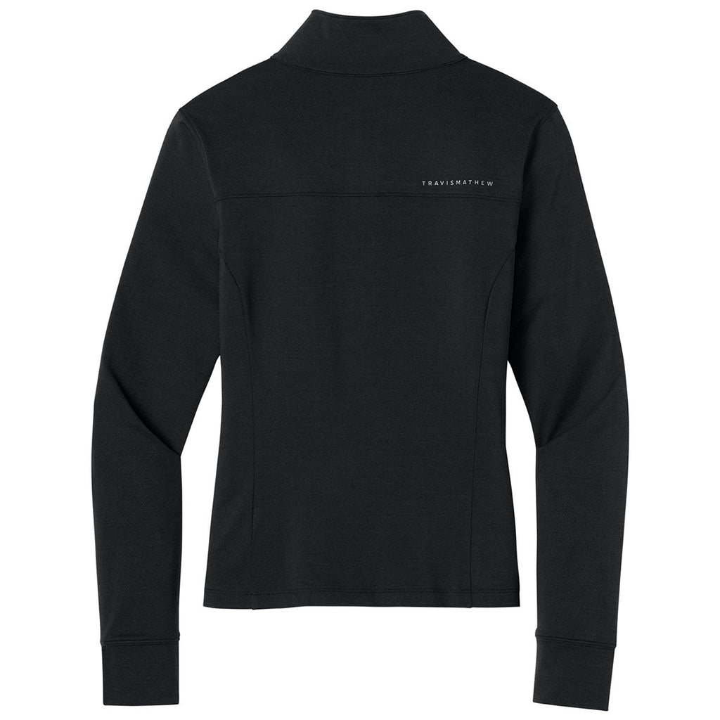 TravisMathew Women's Black Onward 1/2-Zip