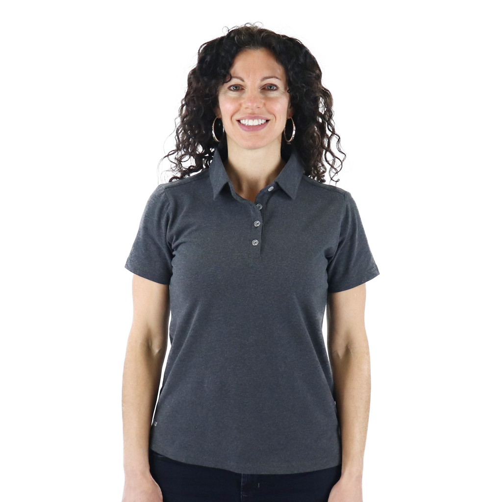 Zusa Women's Black Heather Peachy Polo