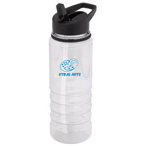 Debco Clear/Black Tritan 750 Ml. (25 Fl. Oz.) Water Bottle: Spout Top