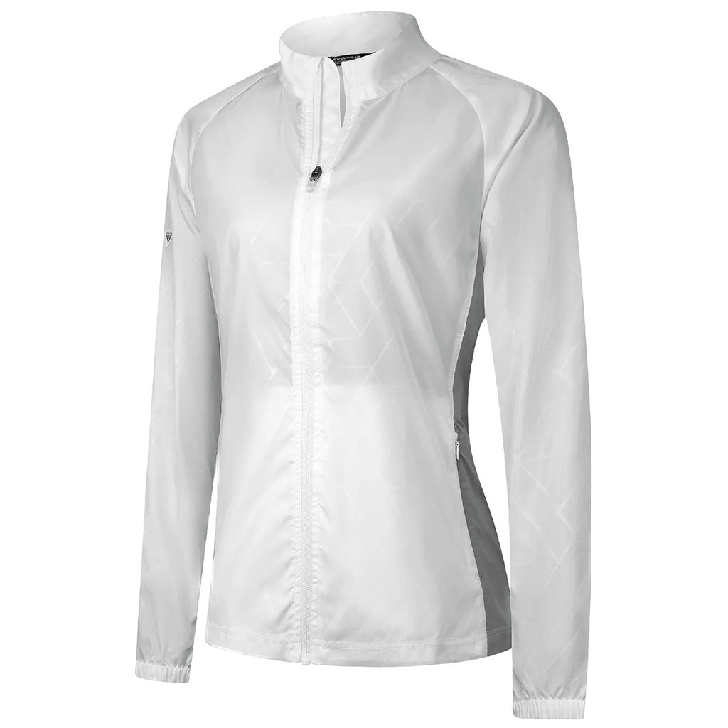 Levelwear Women's White/Pebble Band Windbreaker
