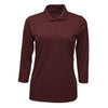 BAW Women's Maroon Xtreme Tek 3/4 Sleeve Polo