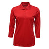 BAW Women's Red Xtreme Tek 3/4 Sleeve Polo