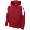 Sport-Tek Youth Deep Red/ White Sport-Wick Fleece United Pullover Hoodie