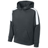 Sport-Tek Youth Iron Grey/ White Sport-Wick Fleece United Pullover Hoodie