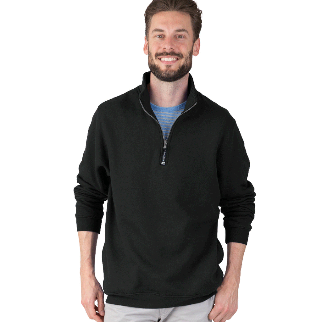 Charles River Unisex Black Crosswind Quarter Zip Sweatshirt