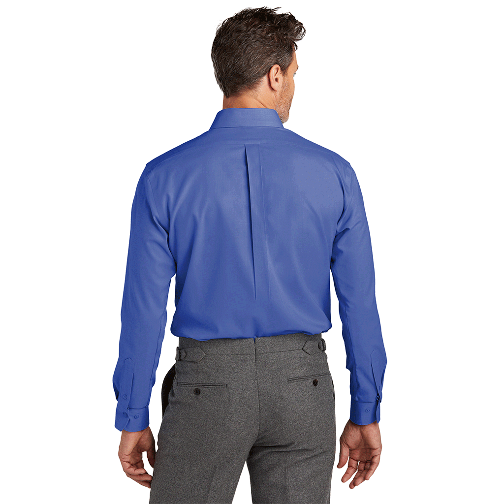 Brooks Brothers Men's Cobalt Blue Tall Wrinkle-Free Stretch Nailhead Shirt