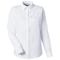 HUK Women's White Tide Point Long Sleeve Shirt