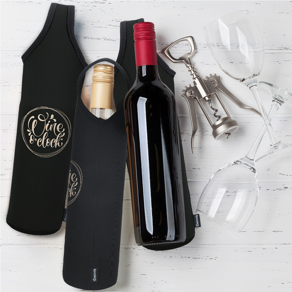 Koozie Black Wine Bottle Cooler
