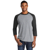 Port & Company Men's Athletic Heather / Jet Black Core Blend 3/4-Sleeve Raglan Tee