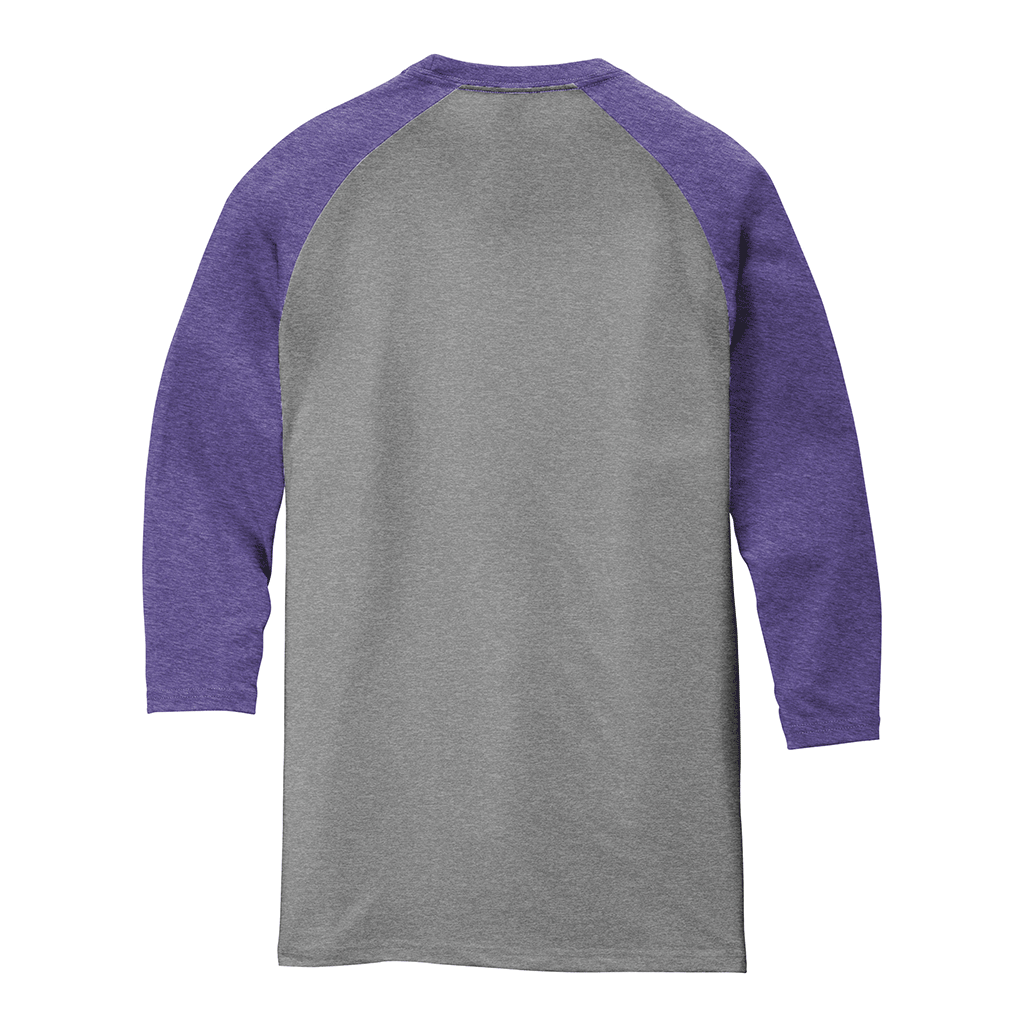 District Unisex Purple Frost/ Grey Frost Perfect Tri 3/4-Sleeve Raglan