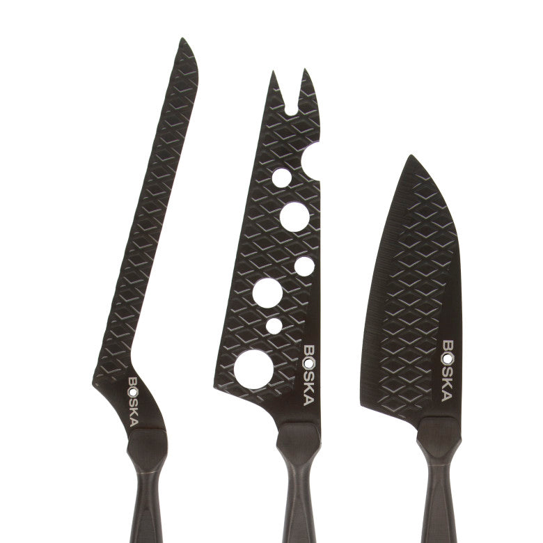 BOSKA Black Cheese Knife Set Monaco+ Dark