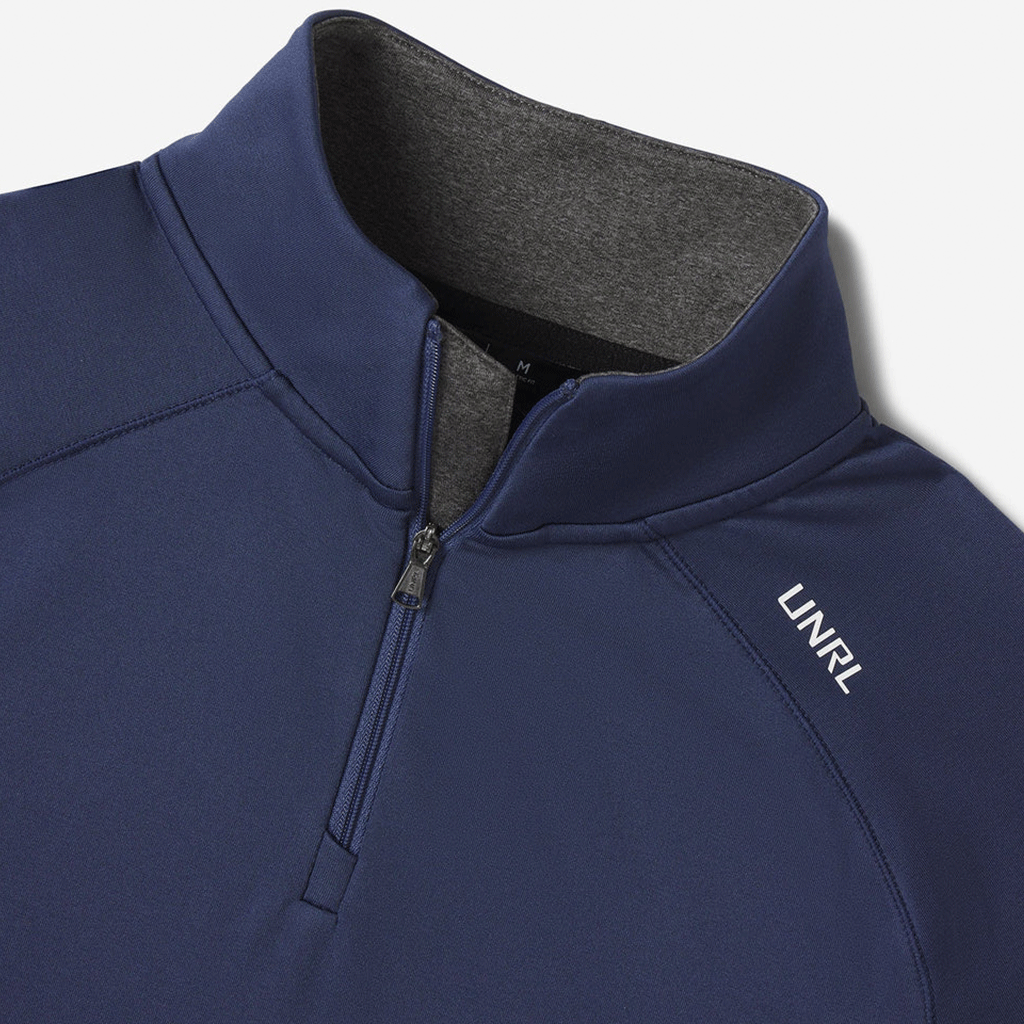 UNRL Men's Harbor Blue Interlock Quarter Zip