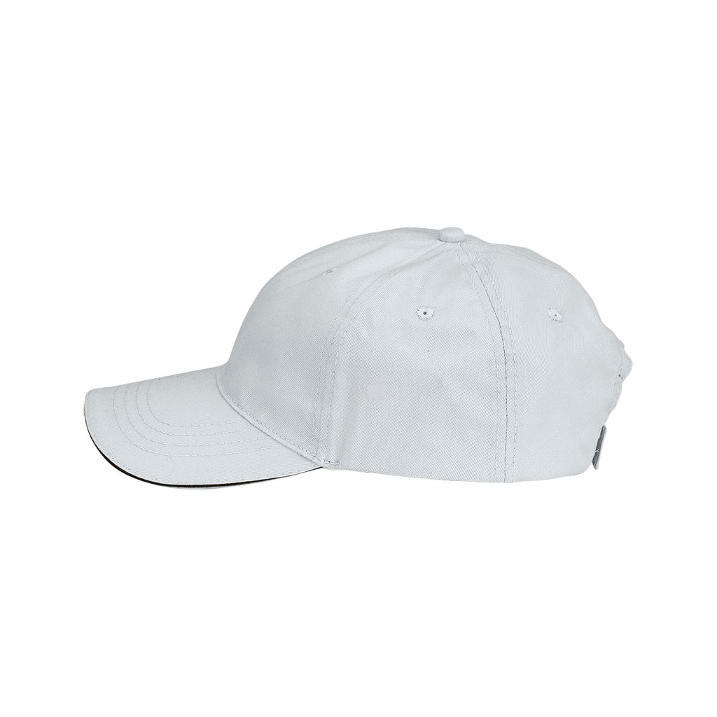 Vantage White Solid Cap with Sandwich Visor