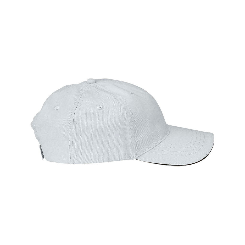 Vantage White Solid Cap with Sandwich Visor