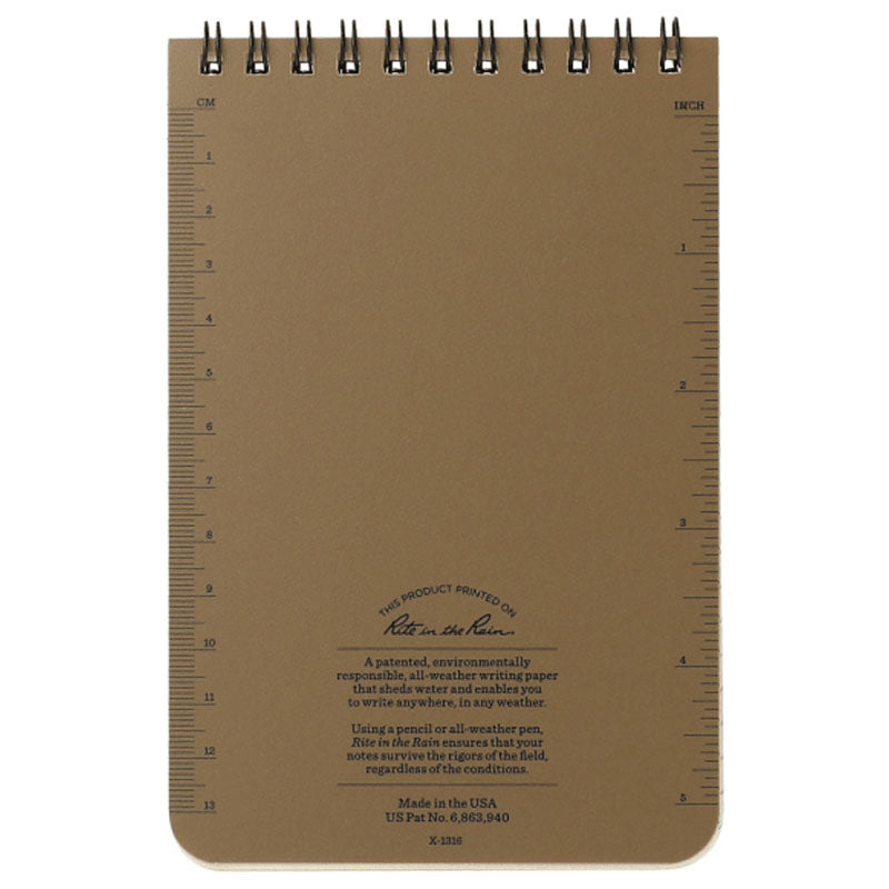 Rite in the Rain Tan 4" x 6" Top Spiral Notebook