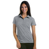 Antigua Women's Grey Heather Pique Xtra-Lite Polo