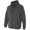 Weatherproof Men's Heather Black Heat Last Fleece Tech Hooded Full-Zip Sweatshirt