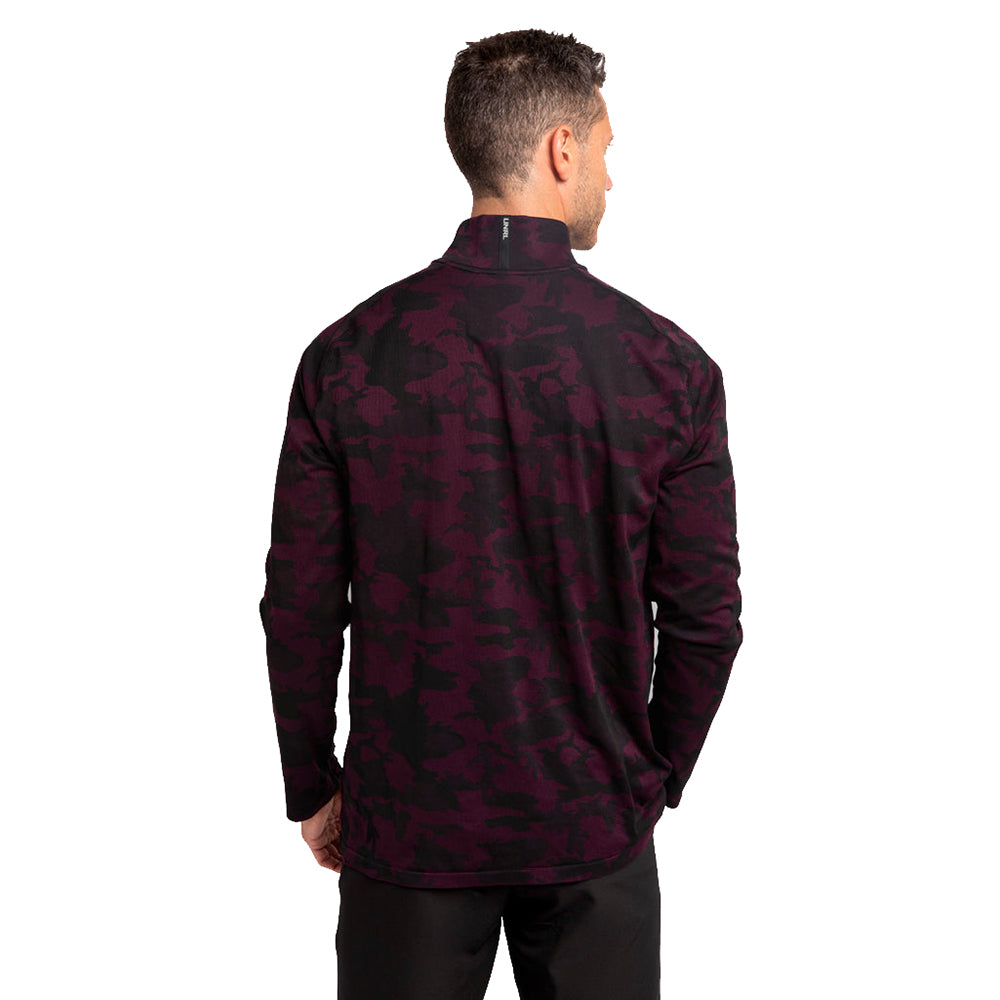 UNRL Men's Cabernet Camo Knit Quarter Zip