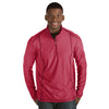 Antigua Men's Cardinal Red Heather Tempo Fine Stripe Quarter Zip