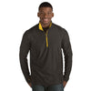 Antigua Men's Black/Gold Tempo Fine Stripe Quarter Zip