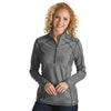 Antigua Women's Smoke Heather Tempo Fine Stripe Quarter Zip