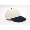 Pacific Headwear Khaki/Navy Velcro Adjustable Brushed Twill Cap