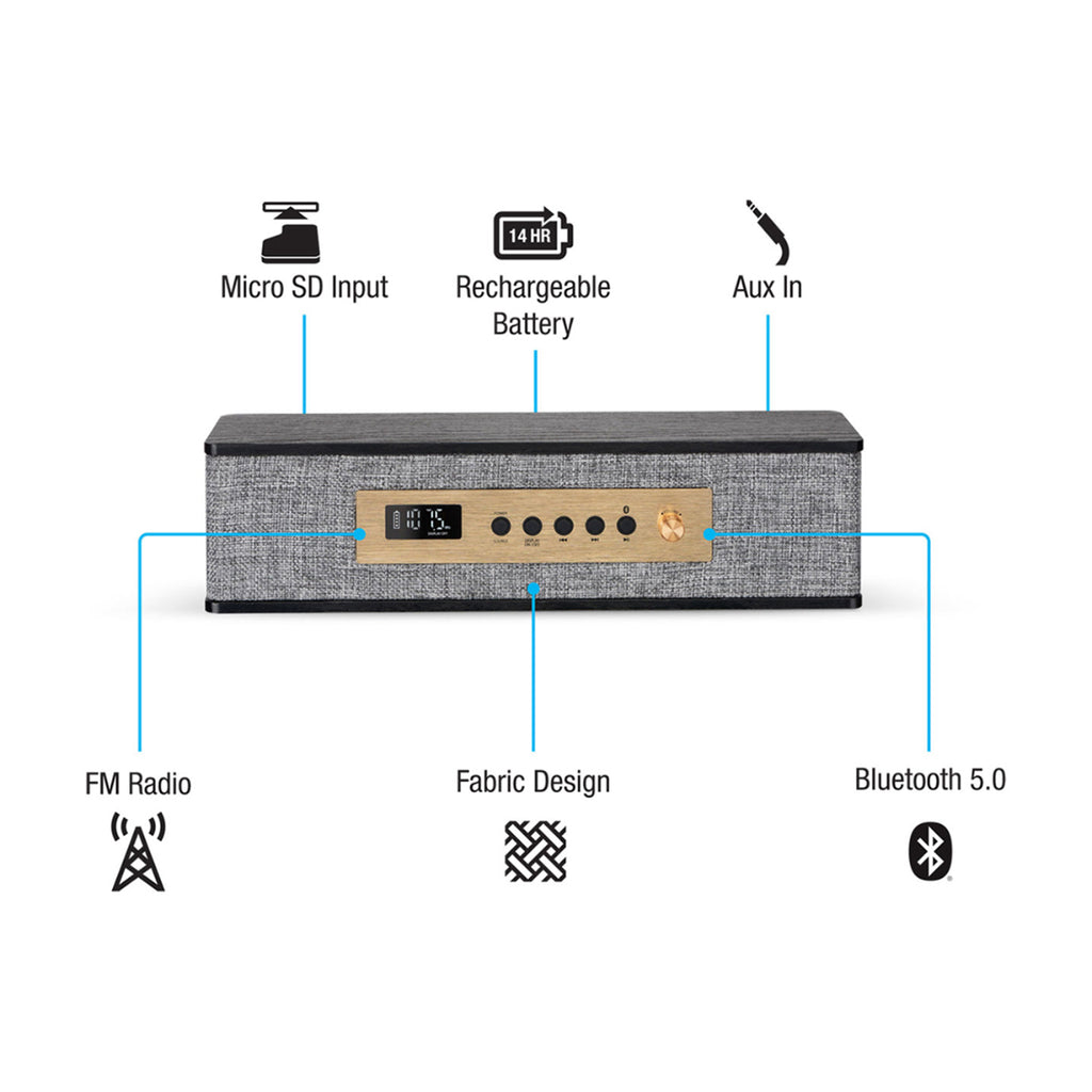 iLive Black 13" Portable Bluetooth Speaker