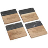 Leed's Black Marble and Wood Coaster Set