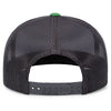 Pacific Headwear Heather Grey/Lt Charcoal/Green Snapback Trucker Mesh Cap