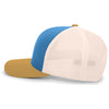 Pacific Headwear Ocean Blue/Beige/Amber Gold Snapback Trucker Mesh Cap