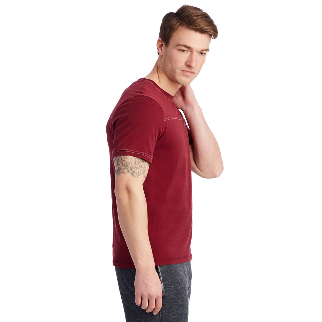 Alternative Apparel Men's Currant Heavy Wash Football T-Shirt