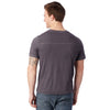 Alternative Apparel Men's Dark Grey Heavy Wash Football T-Shirt