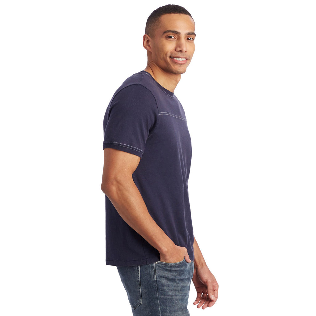 Alternative Apparel Men's Navy Heavy Wash Football T-Shirt