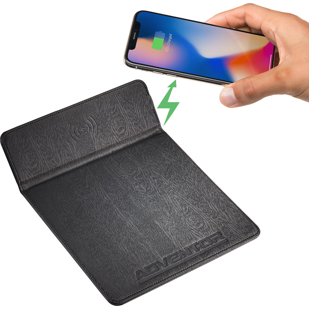 Leed's Black Wireless Charging Mouse Pad