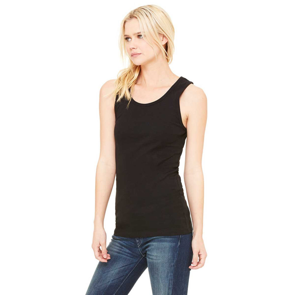 Bella + Canvas Women's Black Stretch Rib Tank