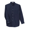 Vantage Men's Navy/White Easy-Care Poplin Box Plaid Shirt