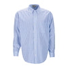 Vantage Men's White/Blue Easy-Care Poplin Box Plaid Shirt