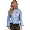 Vantage Women's Navy/White Easy-Care Gingham Check Shirt