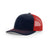 Richardson Navy/Red Mesh Back Split Trucker Hat