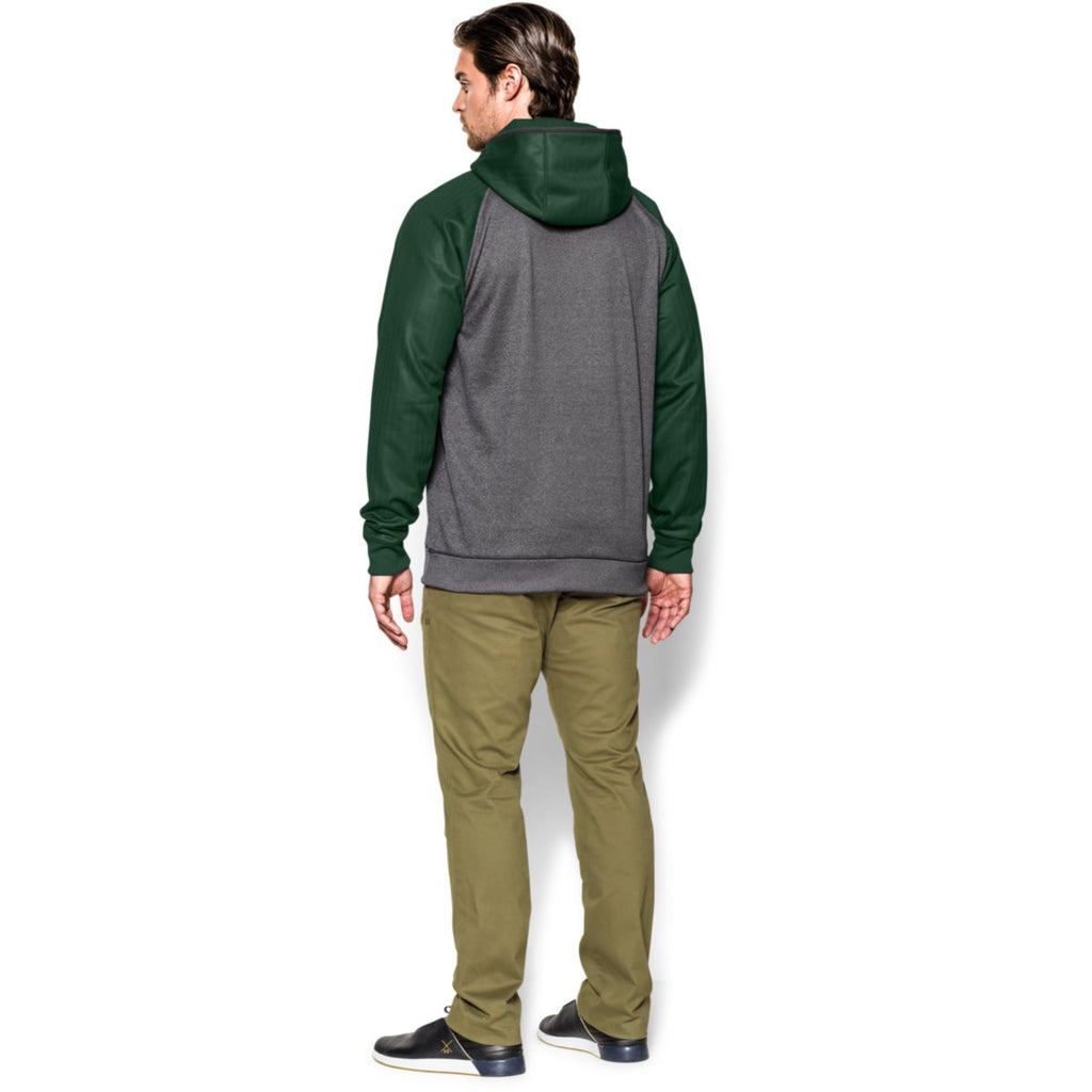 Under Armour Men's Carbon Heather/Forest Green Storm AF Colorblock Hoodie