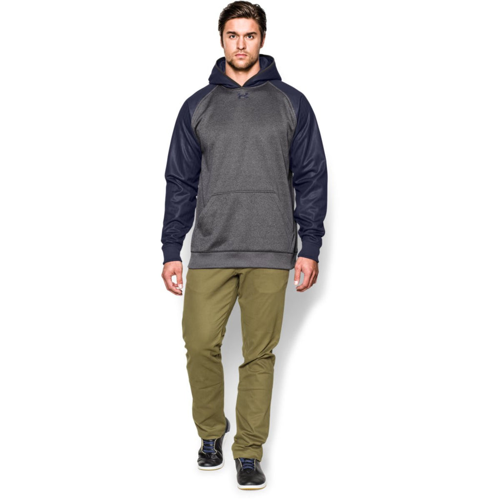 Under Armour Men's Carbon Heather/Midnight Navy Storm AF Colorblock Hoodie