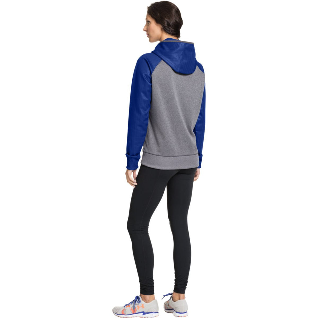 Under Armour Women's Carbon Heather/Royal Storm AF Colorblock Hoodie