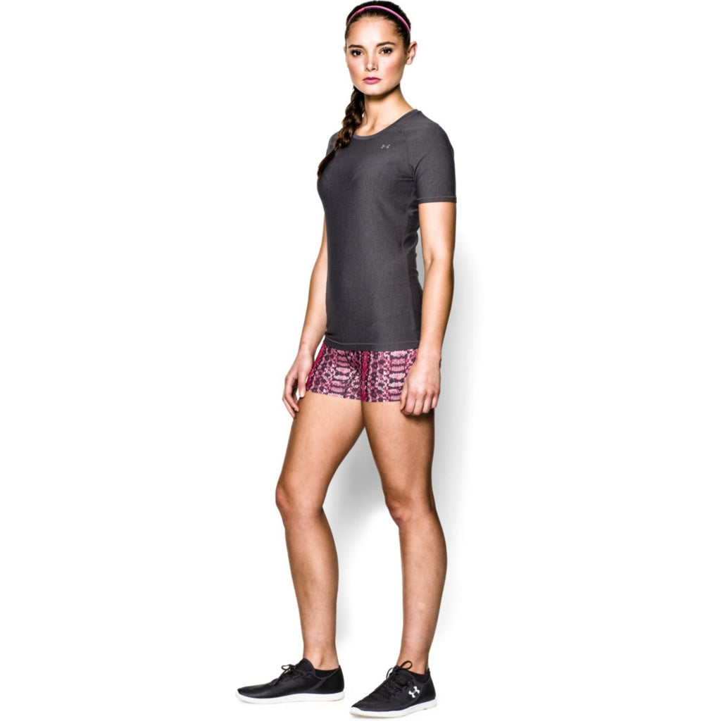 Under Armour Women's Carbon Heather UA HeatGear Armour S/S