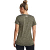 Under Armour Women's Marine OD Green/White/Metallic Silver UA Tech Twist V-Neck