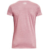 Under Armour Women's Pink Elixir/White/Metallic Silver UA Tech Twist V-Neck