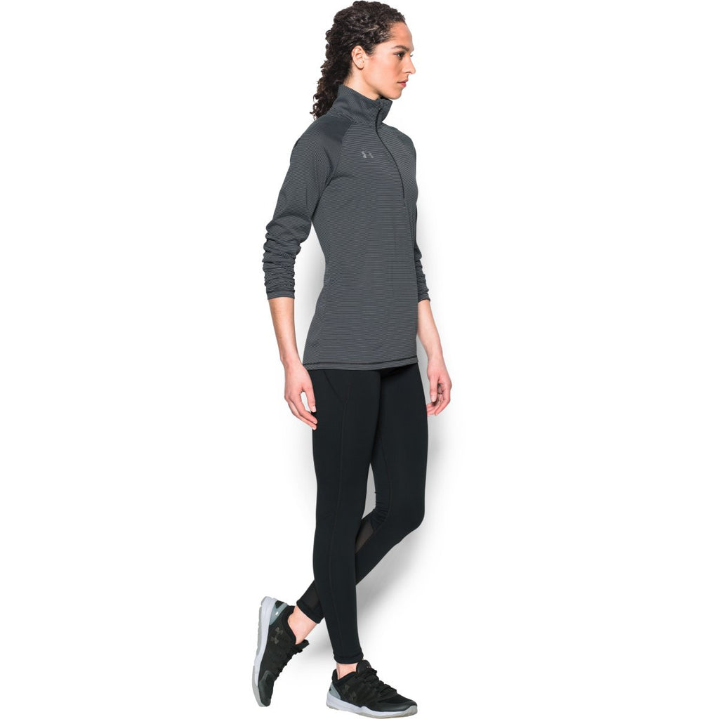 Under Armour Women's Black Steel Stripe Tech 1/4 Zip