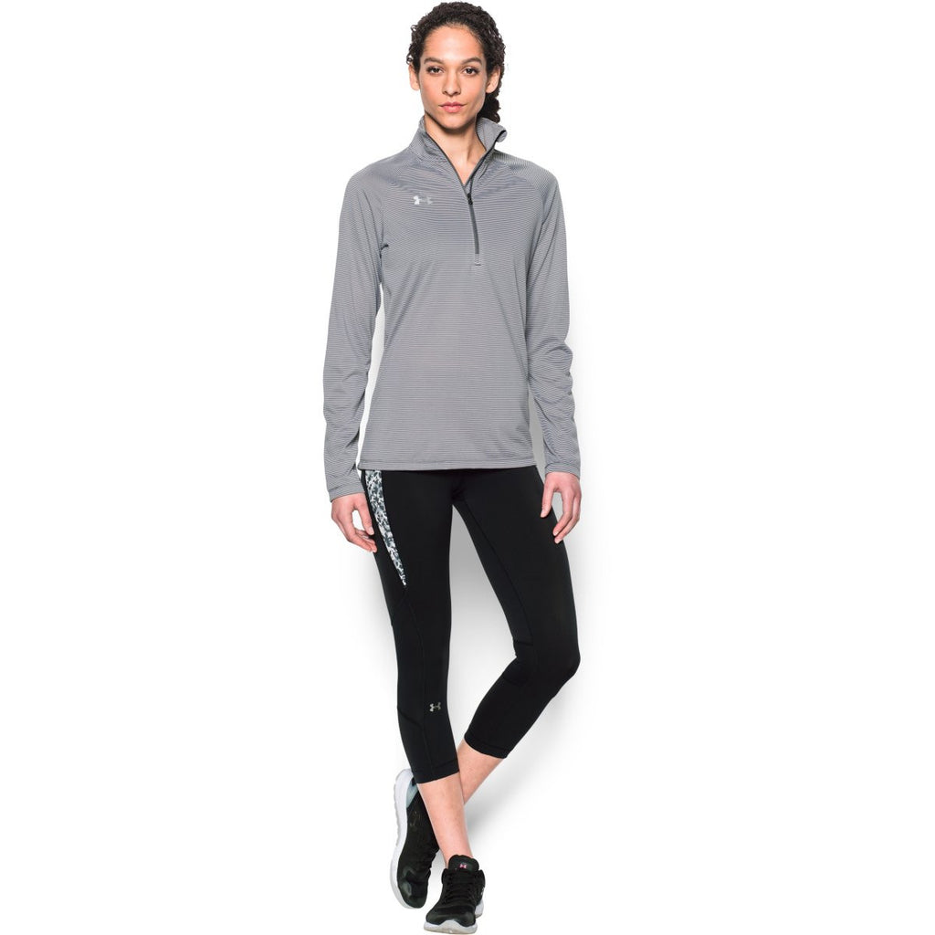 Under Armour Women's Graphite White Stripe Tech 1/4 Zip